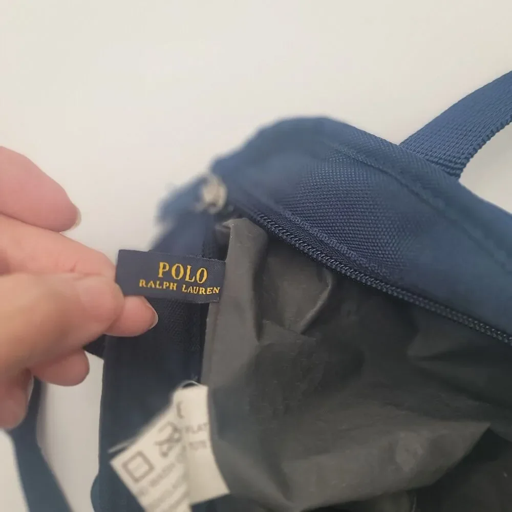 Polo Ralph Lauren Classic Pony Insulated Lunch Tote Newport Navy Blue Red Logo